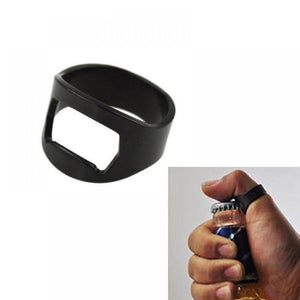 Stainless Steel Beer Opener Ring Black, Gold or Silver