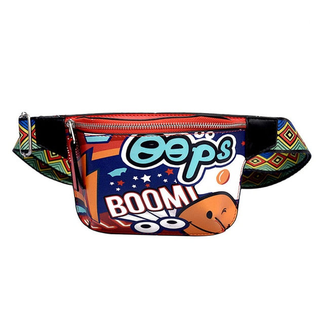 Graffiti Fanny Pack With Should Strap