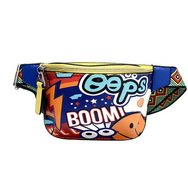 Graffiti Fanny Pack With Should Strap