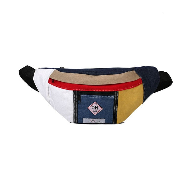 Canvas Patchwork Fashion Chest Bag/Fanny Pack