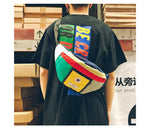 Canvas Patchwork Fashion Chest Bag/Fanny Pack