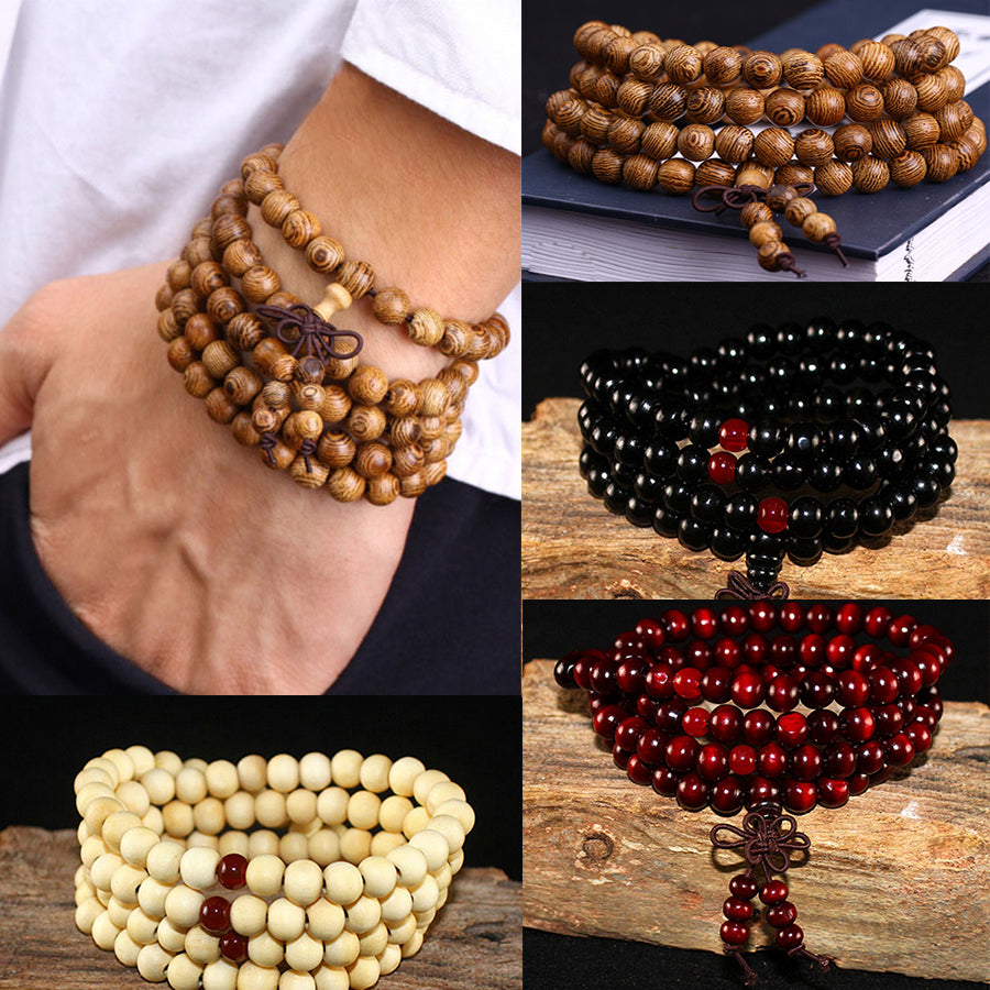 Natural Sandalwood Wood Beaded Bracelet