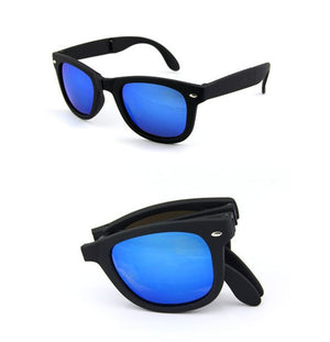 Folding Unisex Mirrored Sunglasses